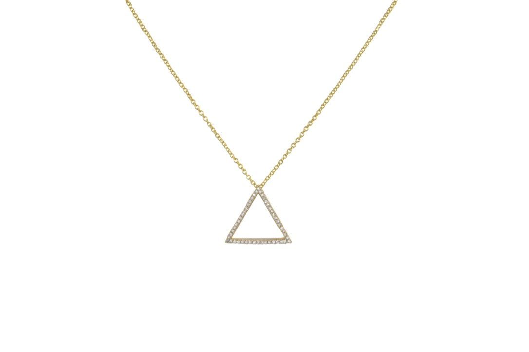 Diamond Triangle Pendant- Strength Diamond Necklace