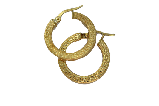 Greek Key hoop earrings