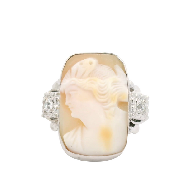 Vintage Cameo and diamond ring