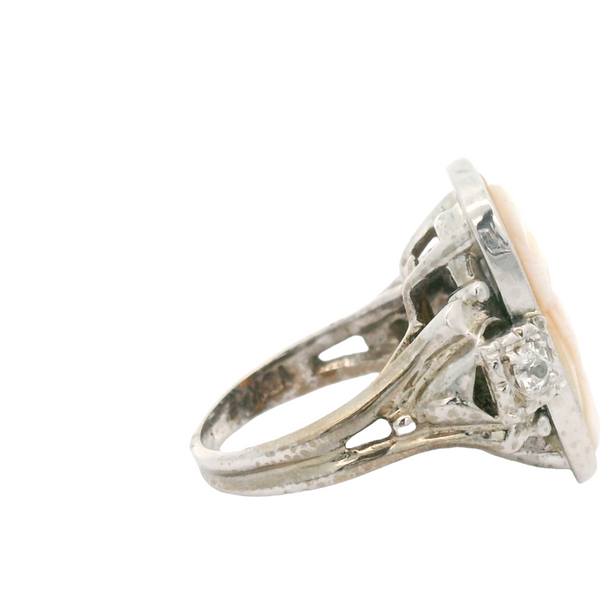 Vintage Cameo and diamond ring