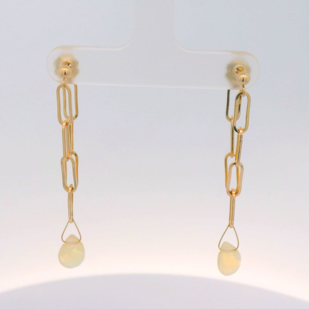 Opal Paperclip front and back earrings