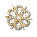 Vintage 14K Yellow Gold Estate Seed Pearl Pin Pendant