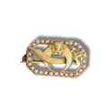 Antique Enamel Shriners Lapel Pin with Pearls