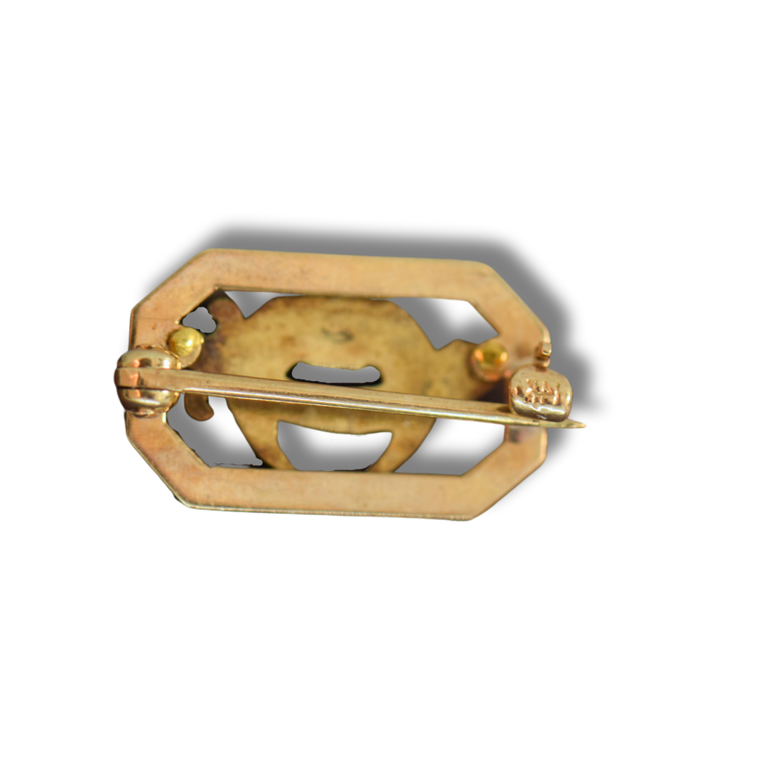 Antique Enamel Shriners Lapel Pin with Pearls