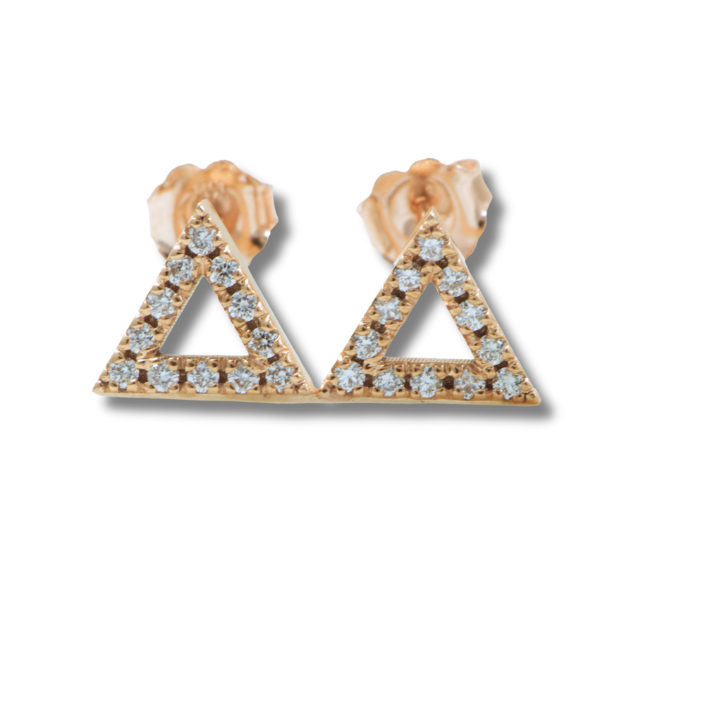 GEO Diamond Cutout Triangle Stud "Strength" Earrings