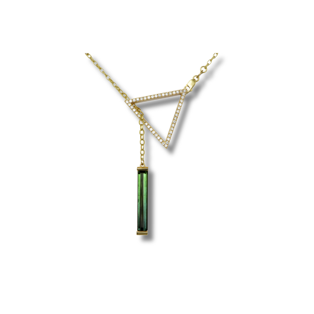 Green Tourmaline Lariat Necklace