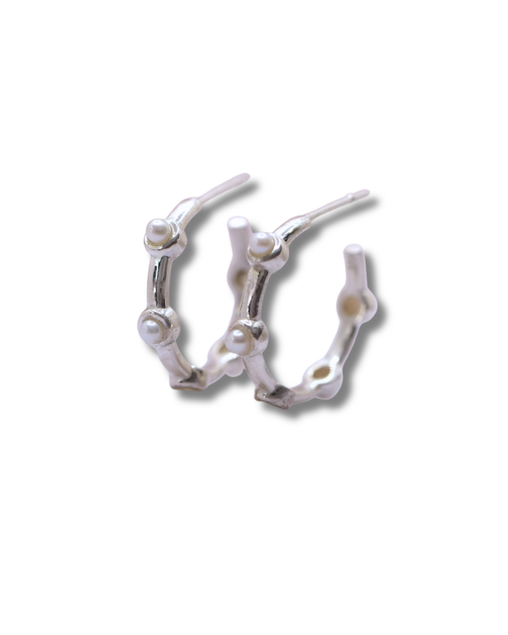 Pearl hoop Sterling Silver earrings