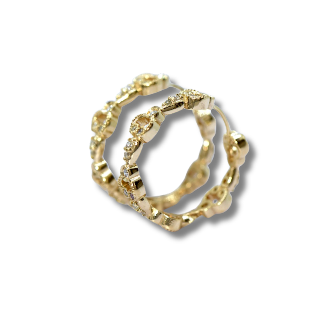 Lover's Knot Diamond hoops