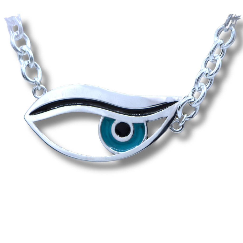 Evil Side Eye- XL sterling silver necklace