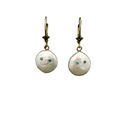 Ghost earrings, 14K solid gold baroque south sea pearl with diamond eyes