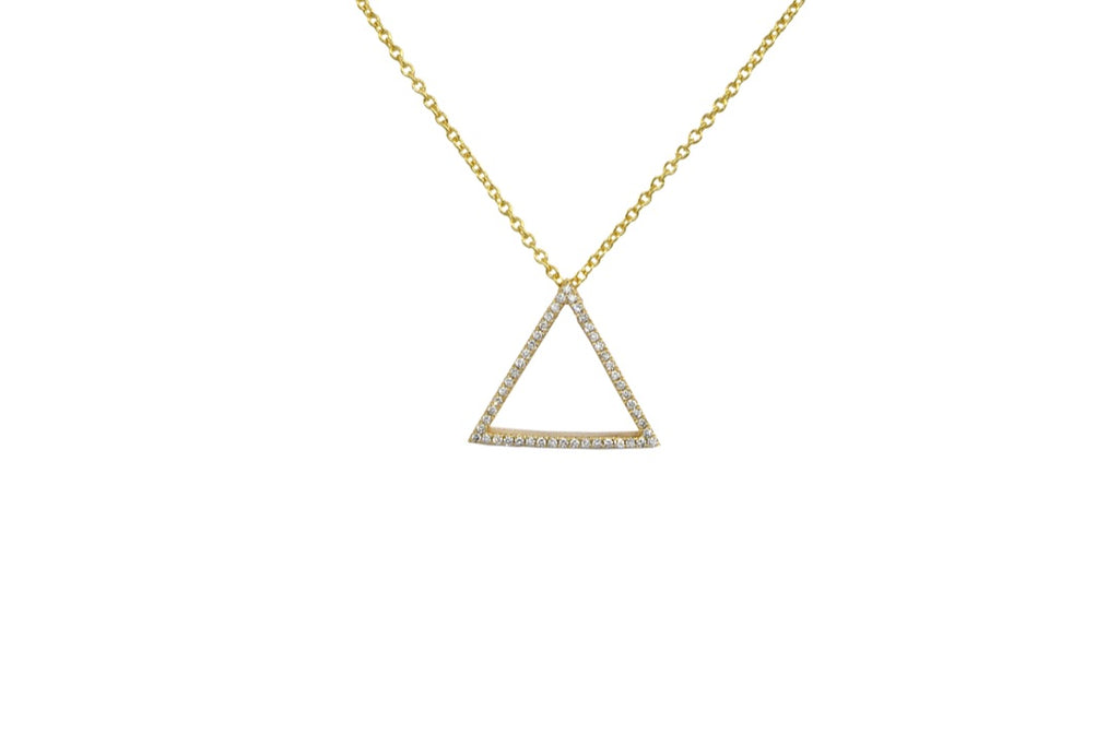 Diamond Triangle Pendant- Strength Diamond Necklace