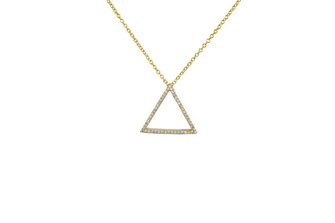 Diamond Triangle Pendant- Strength Diamond Necklace