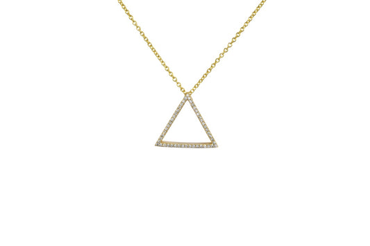 Diamond Triangle Pendant- Strength Diamond Necklace
