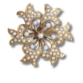 Vintage 14K Yellow Gold Estate Seed Pearl Pin Pendant