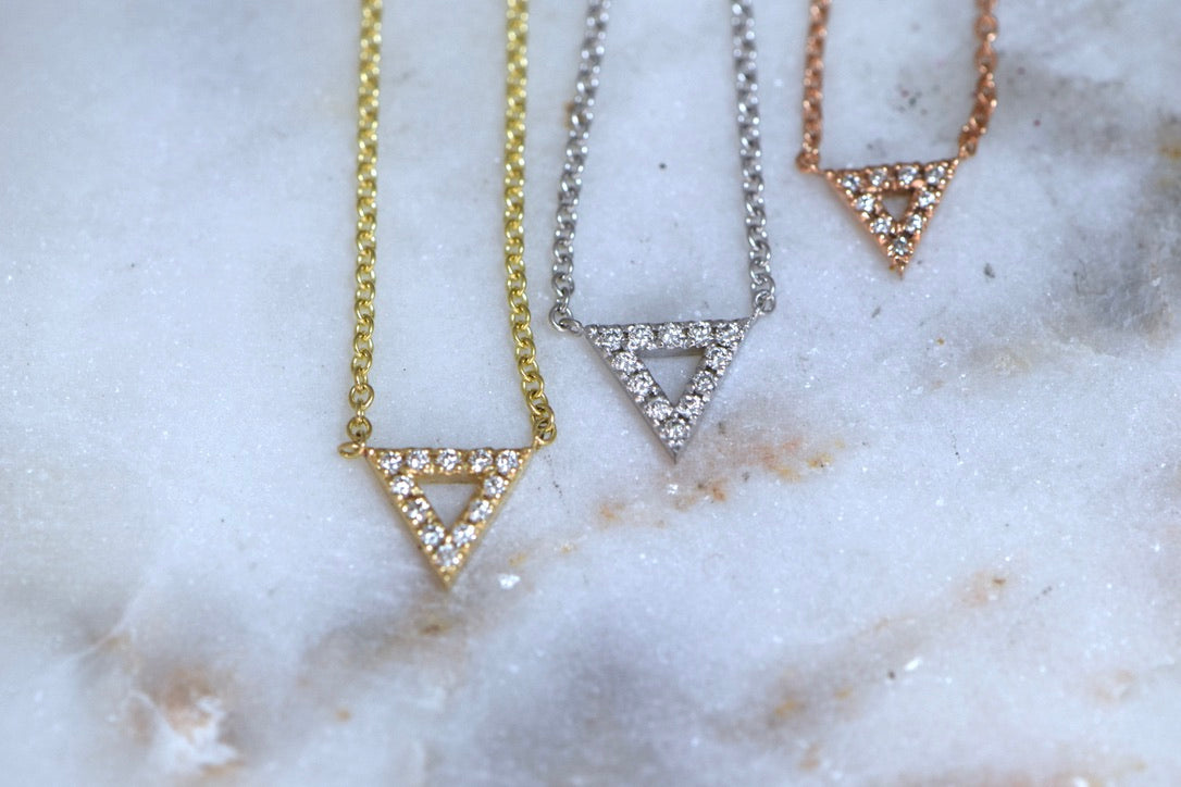 Diamond Triangle Mini "Strength" Necklace