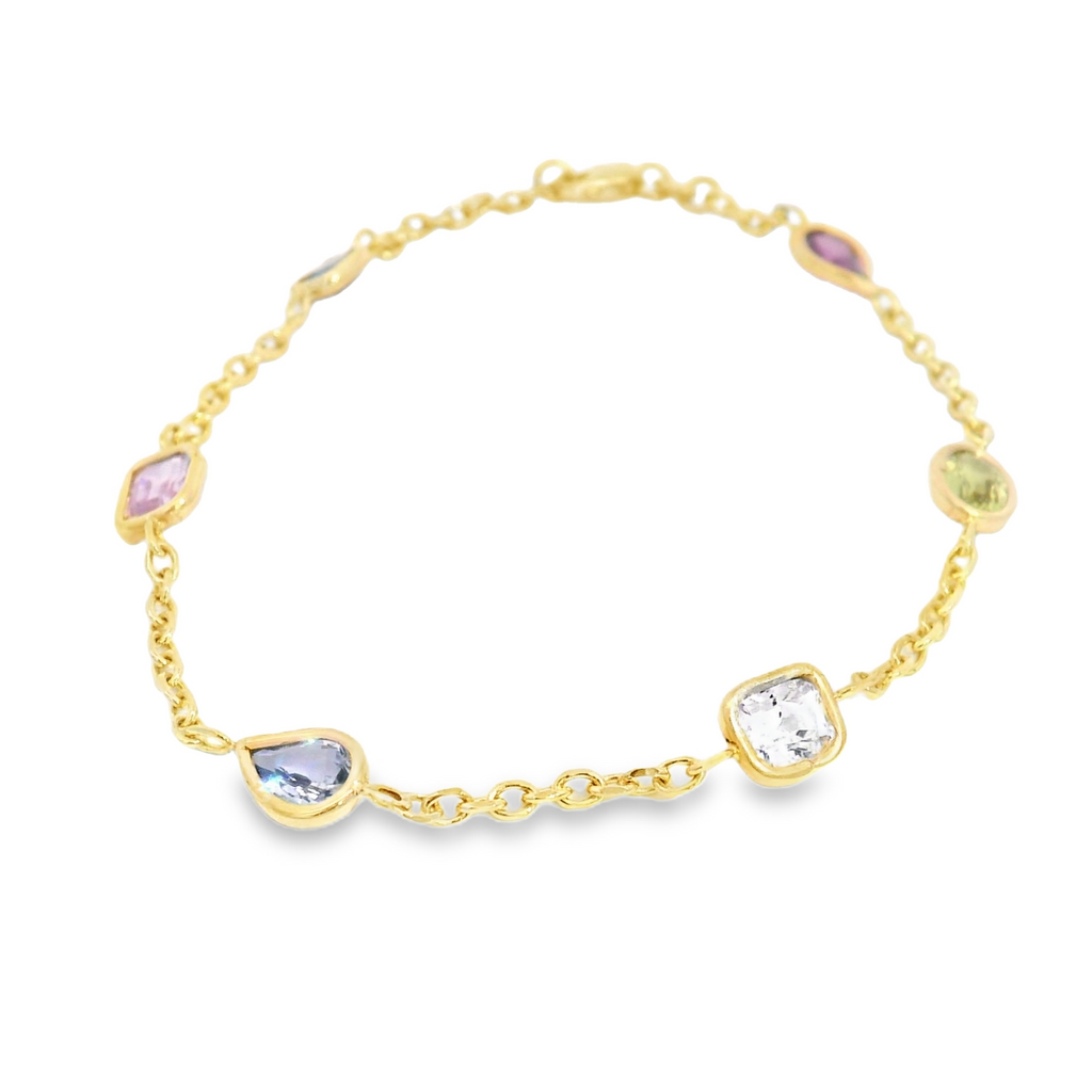 Mix color sapphire bracelet