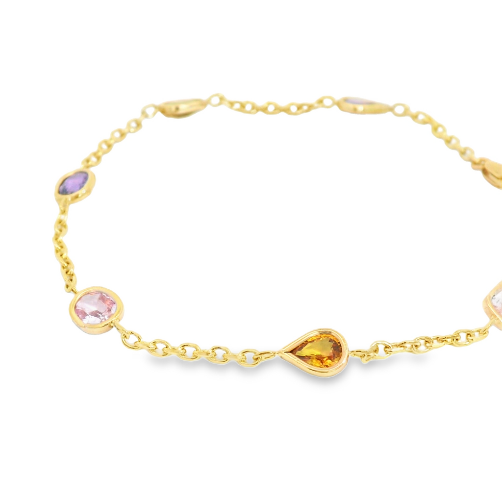 Mix color sapphire bracelet
