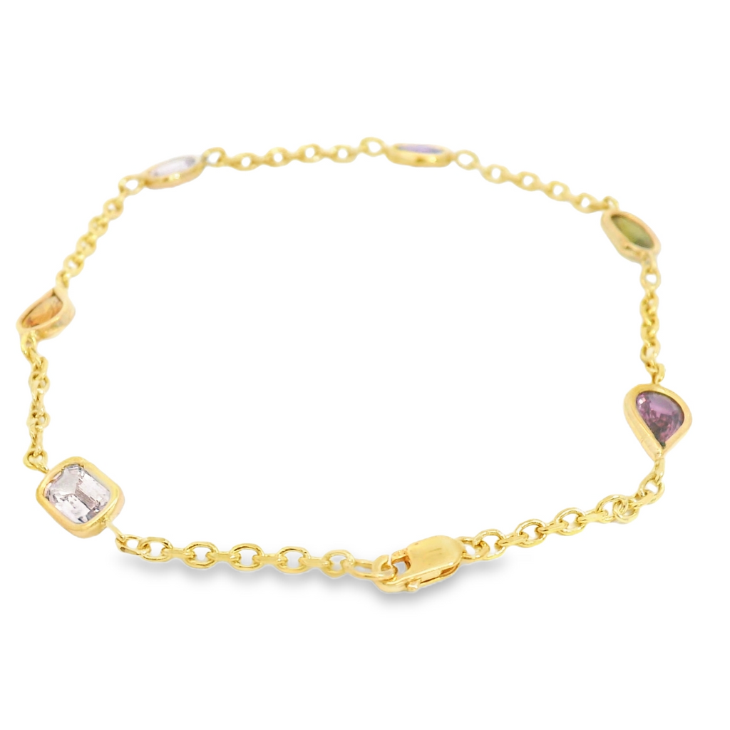 Mix color sapphire bracelet
