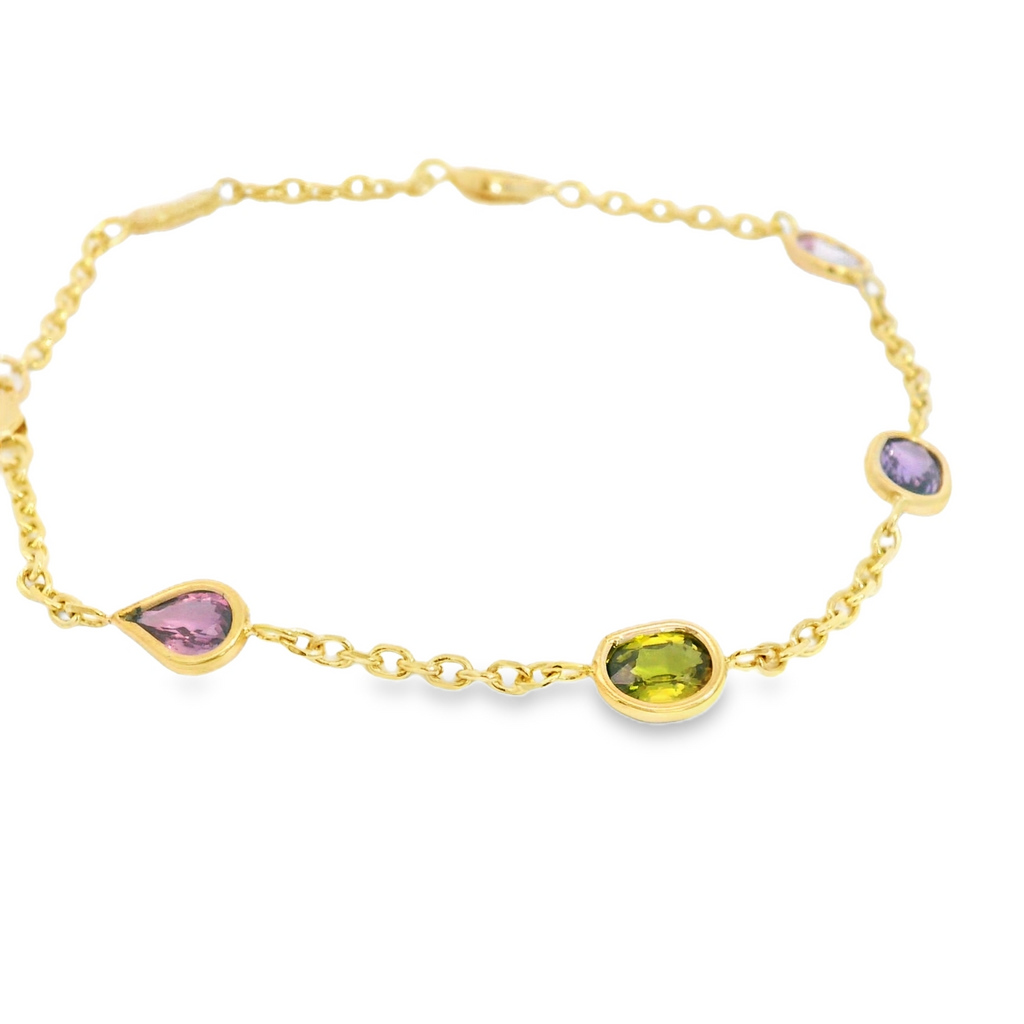 Mix color sapphire bracelet