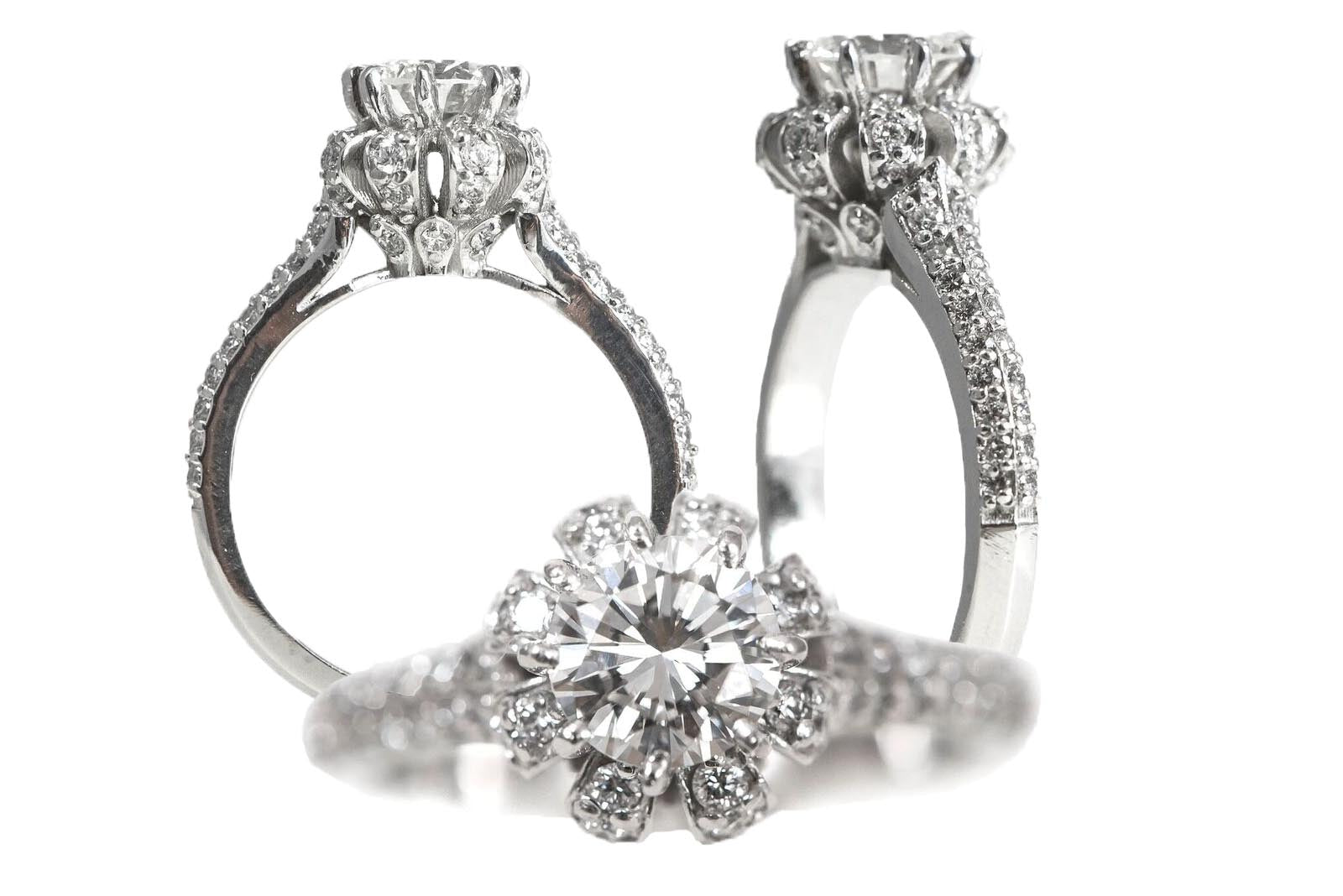 Diamond Semi mount Engagement Ring-"Elizabeth"