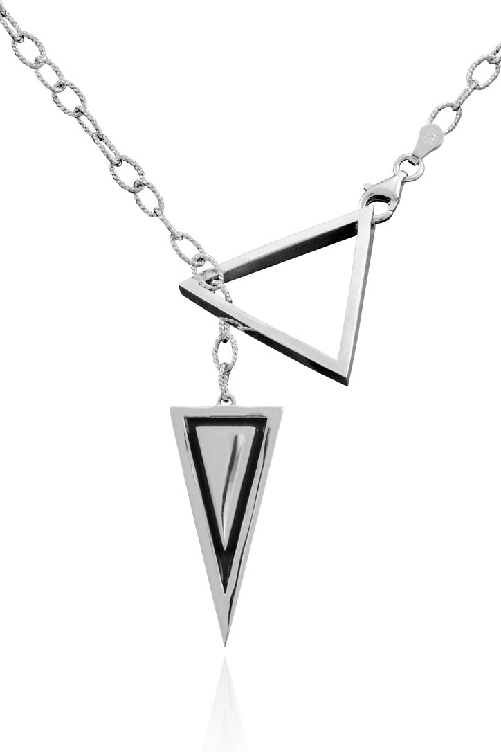 Triangle Necklace- "Strength" pendant Sterling Silver