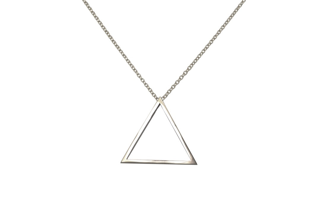 Triangle Necklace- "Strength" pendant Sterling Silver