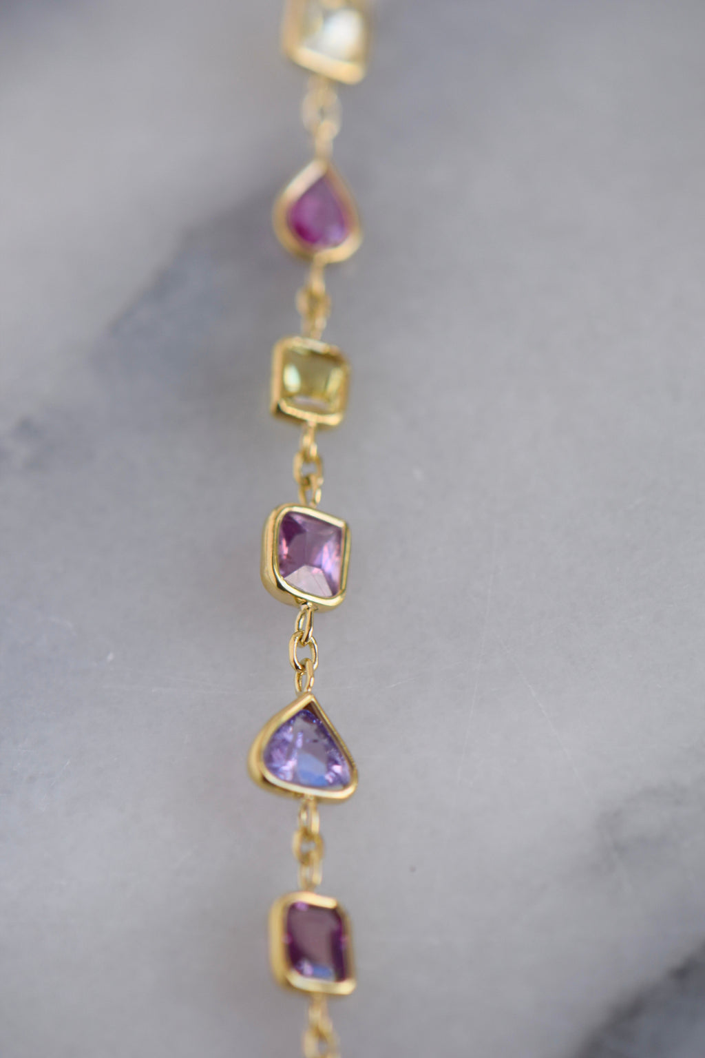 Mix color sapphire bracelet- pinks