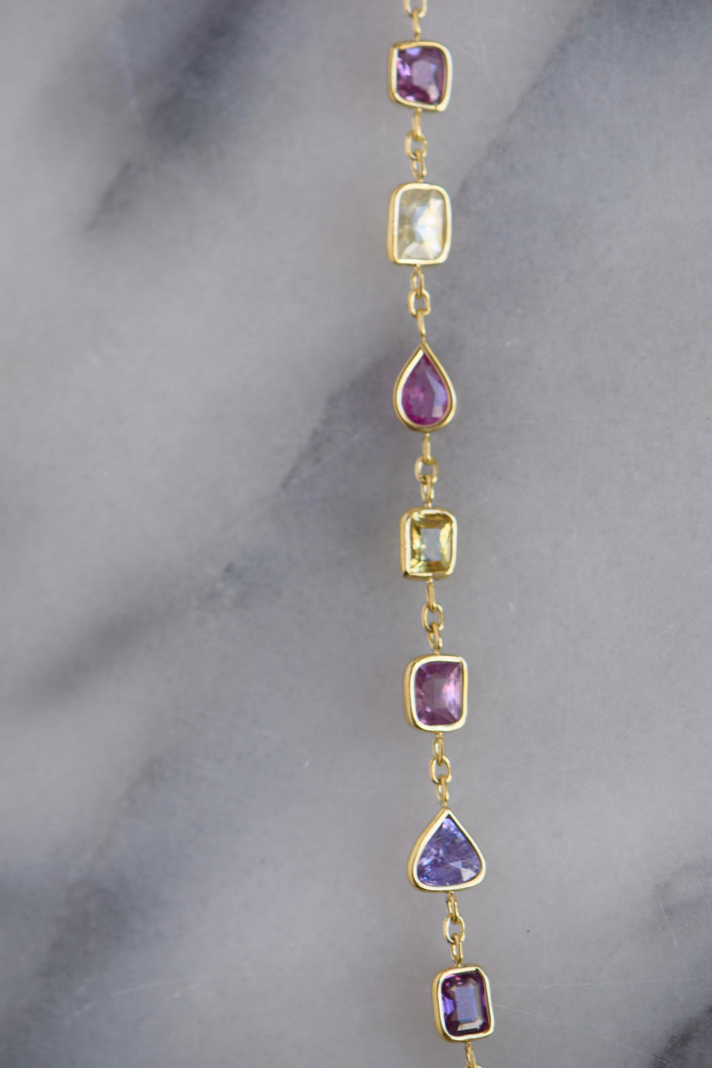 Mix color sapphire bracelet- pinks