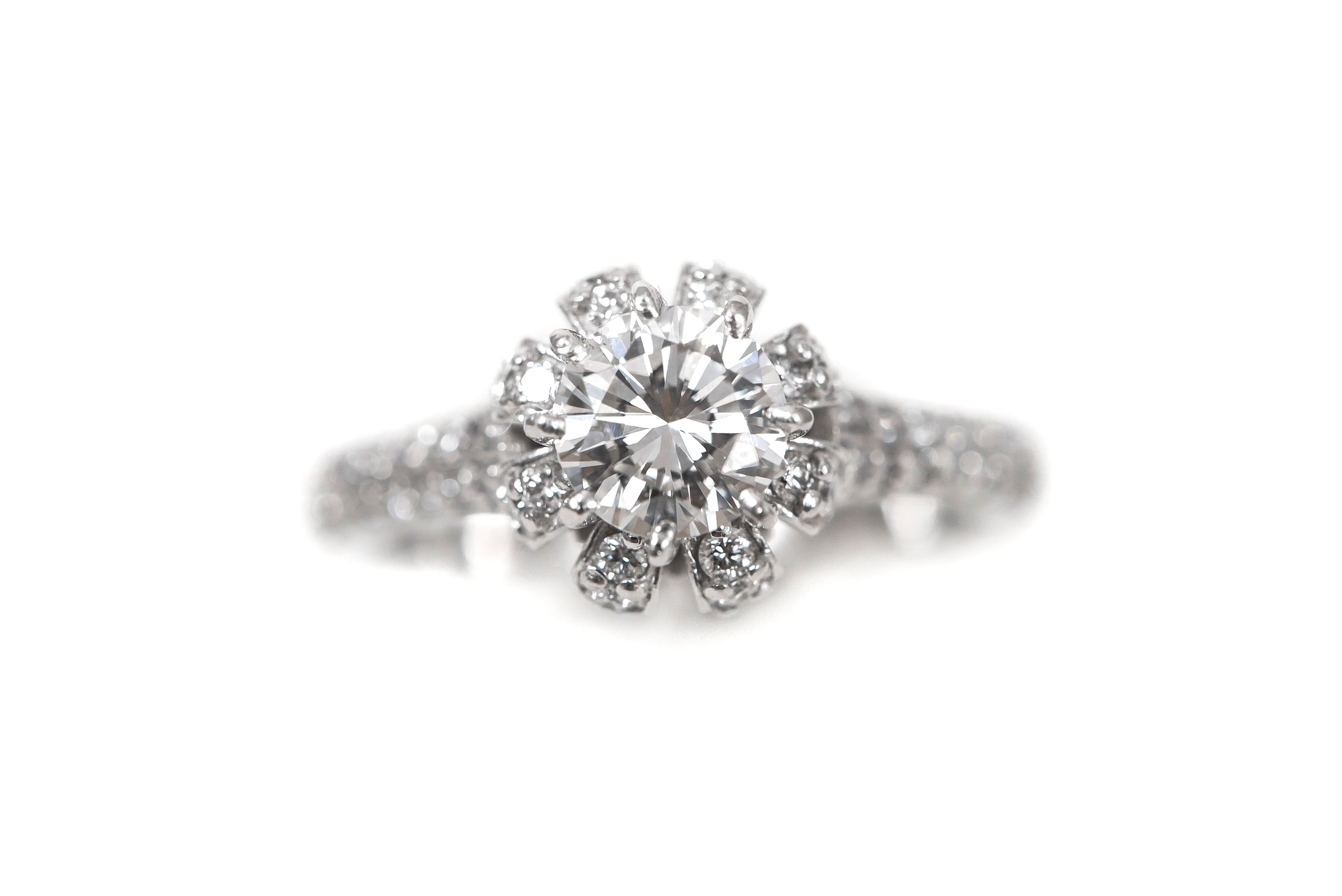 Diamond Semi mount Engagement Ring-"Elizabeth"