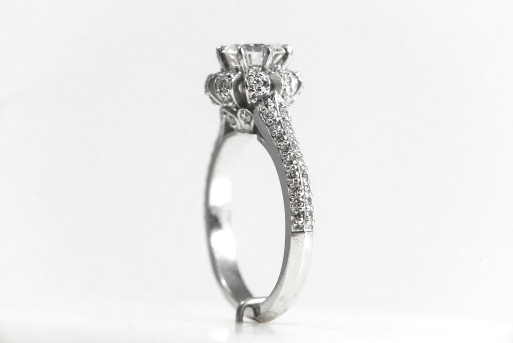 Diamond Semi mount Engagement Ring-"Elizabeth"