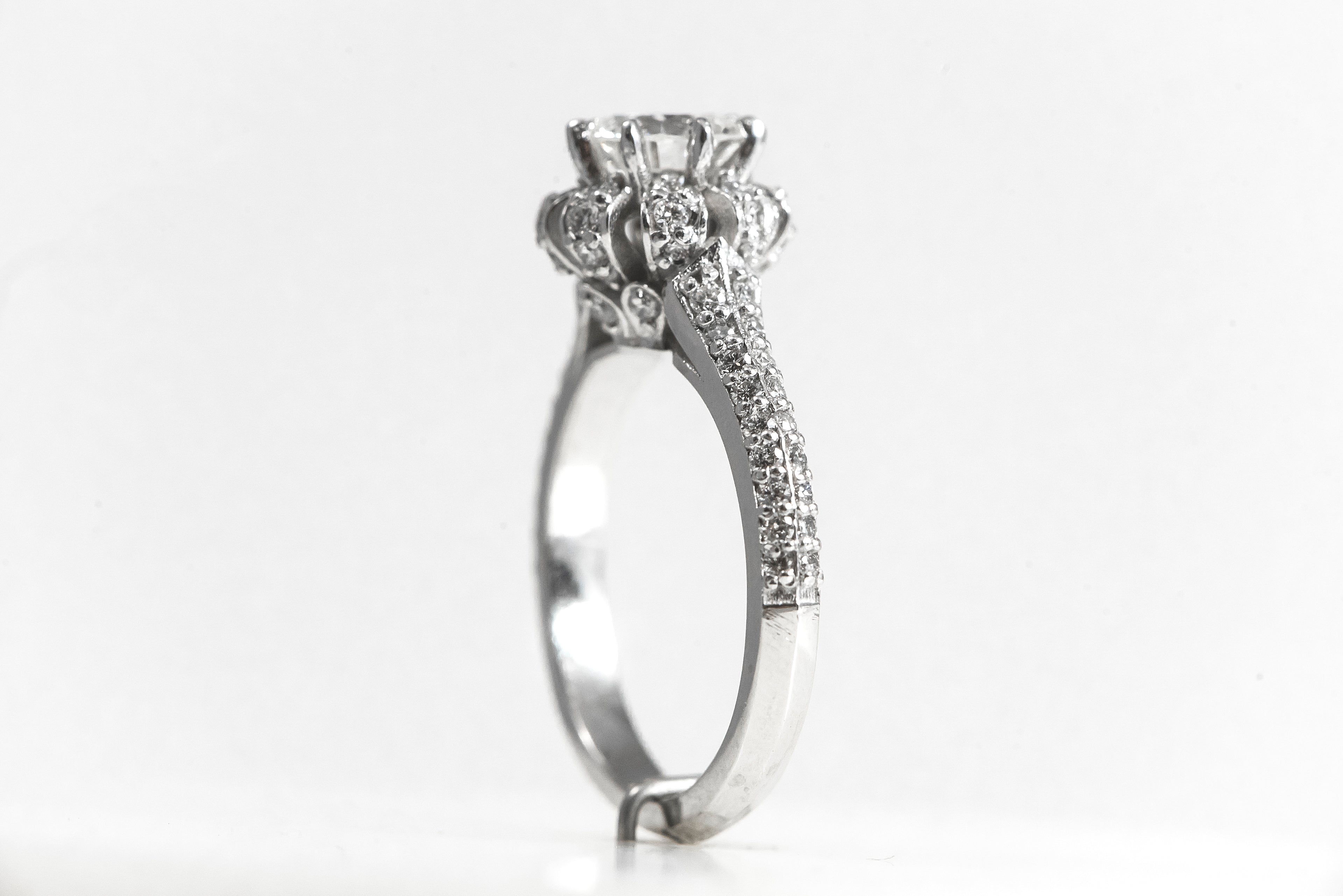 Diamond Semi mount Engagement Ring-"Elizabeth"