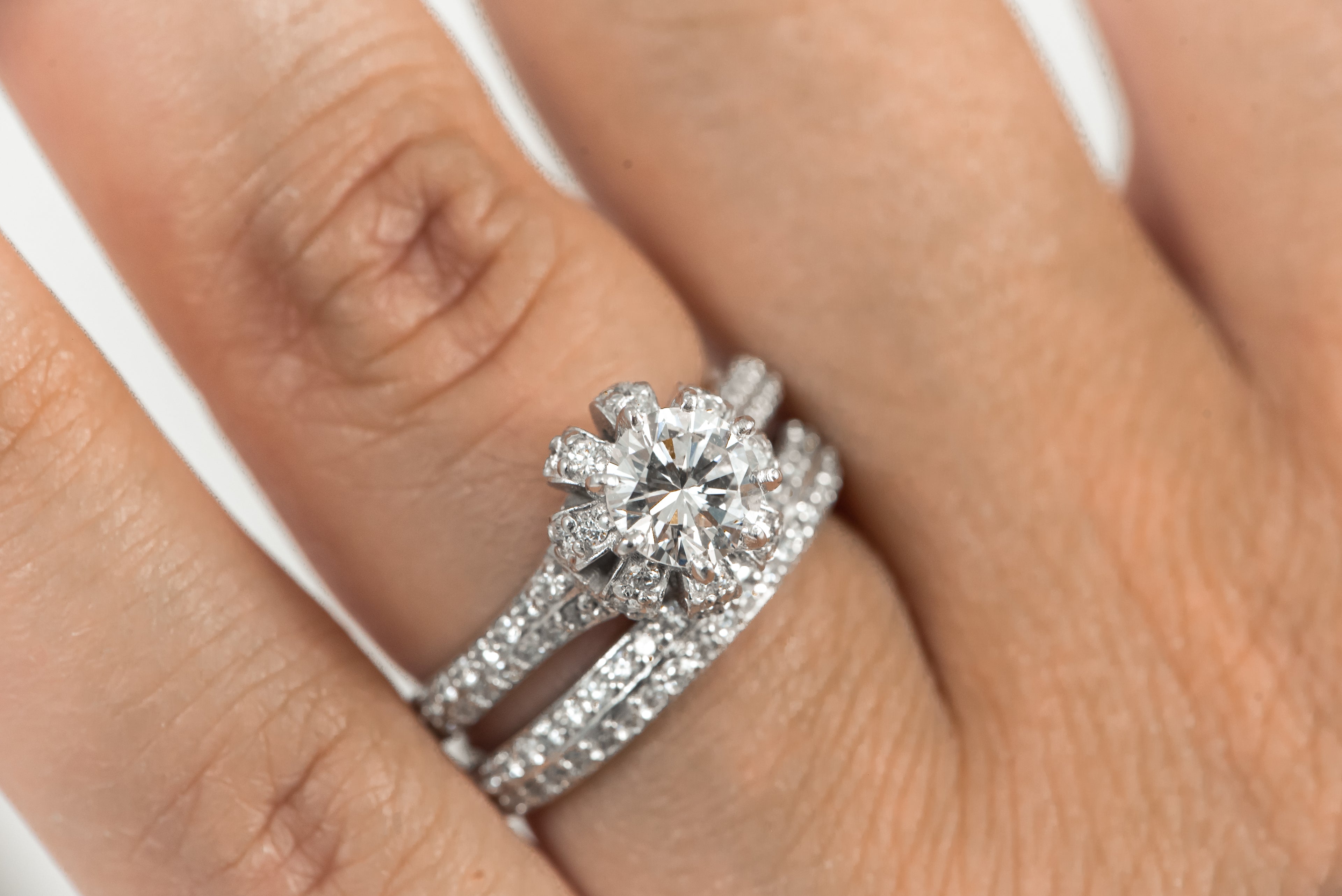 Double row diamond band - "Elizabeth Wedding Band"