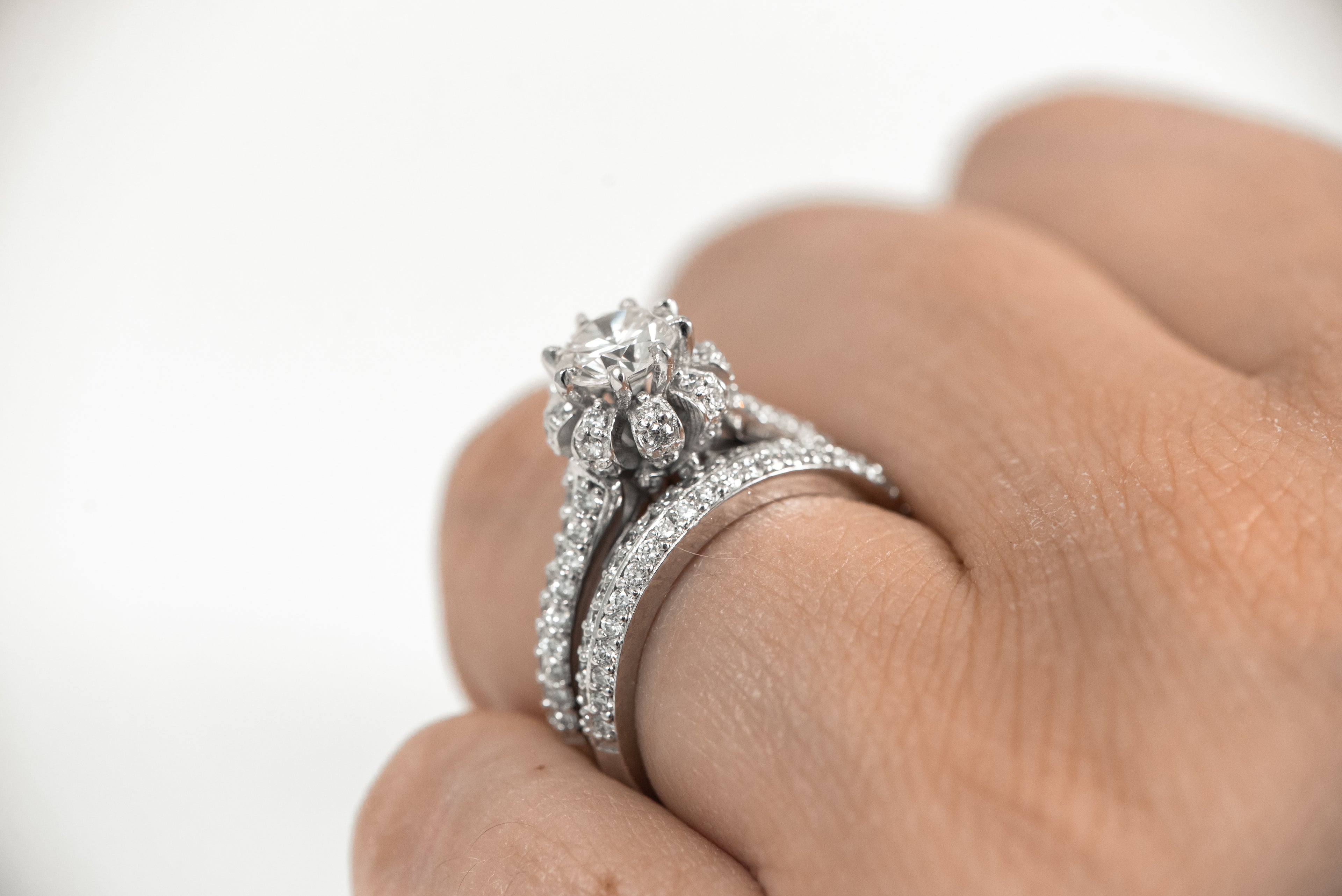 Double row diamond band - "Elizabeth Wedding Band"