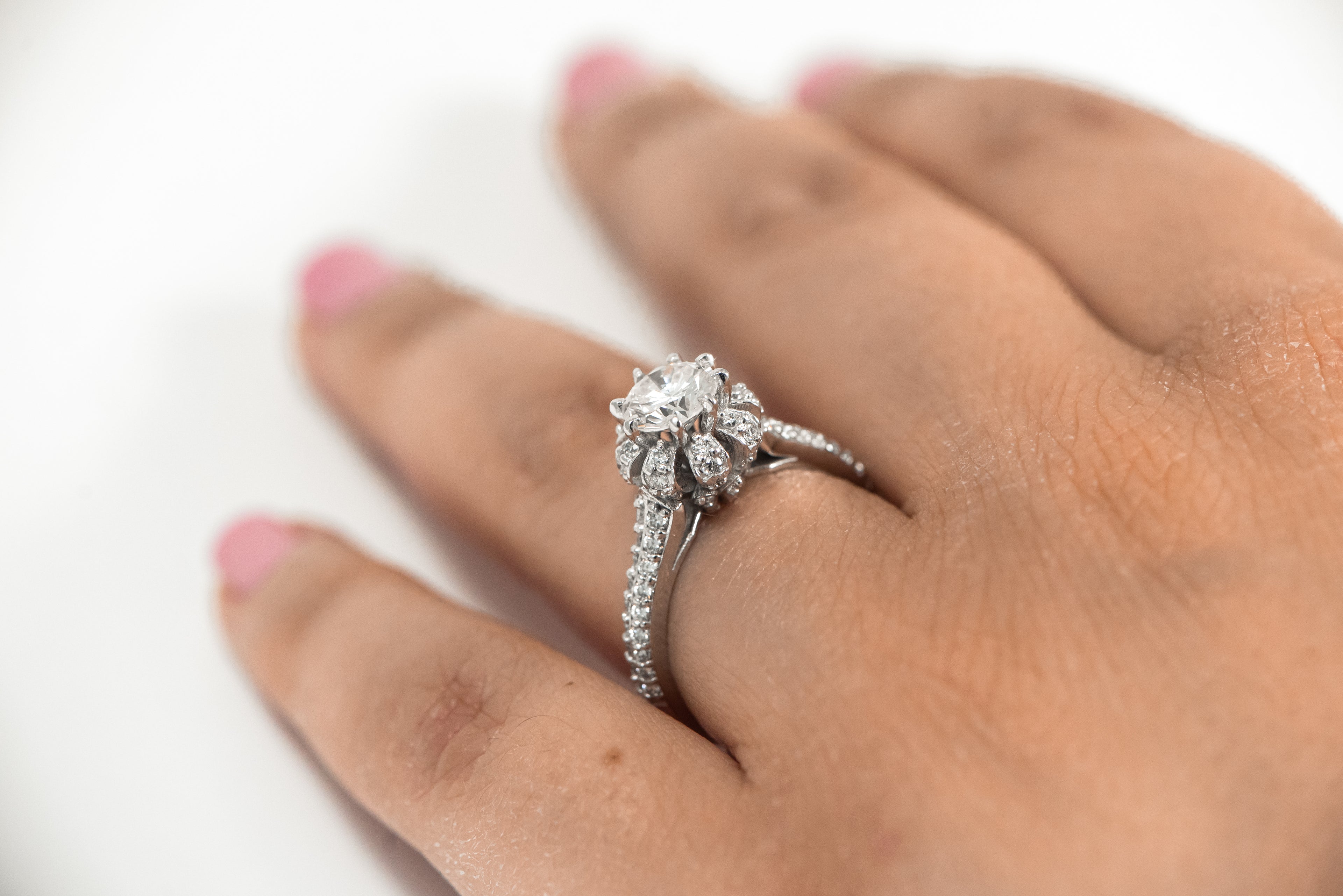 Diamond Semi mount Engagement Ring-"Elizabeth"