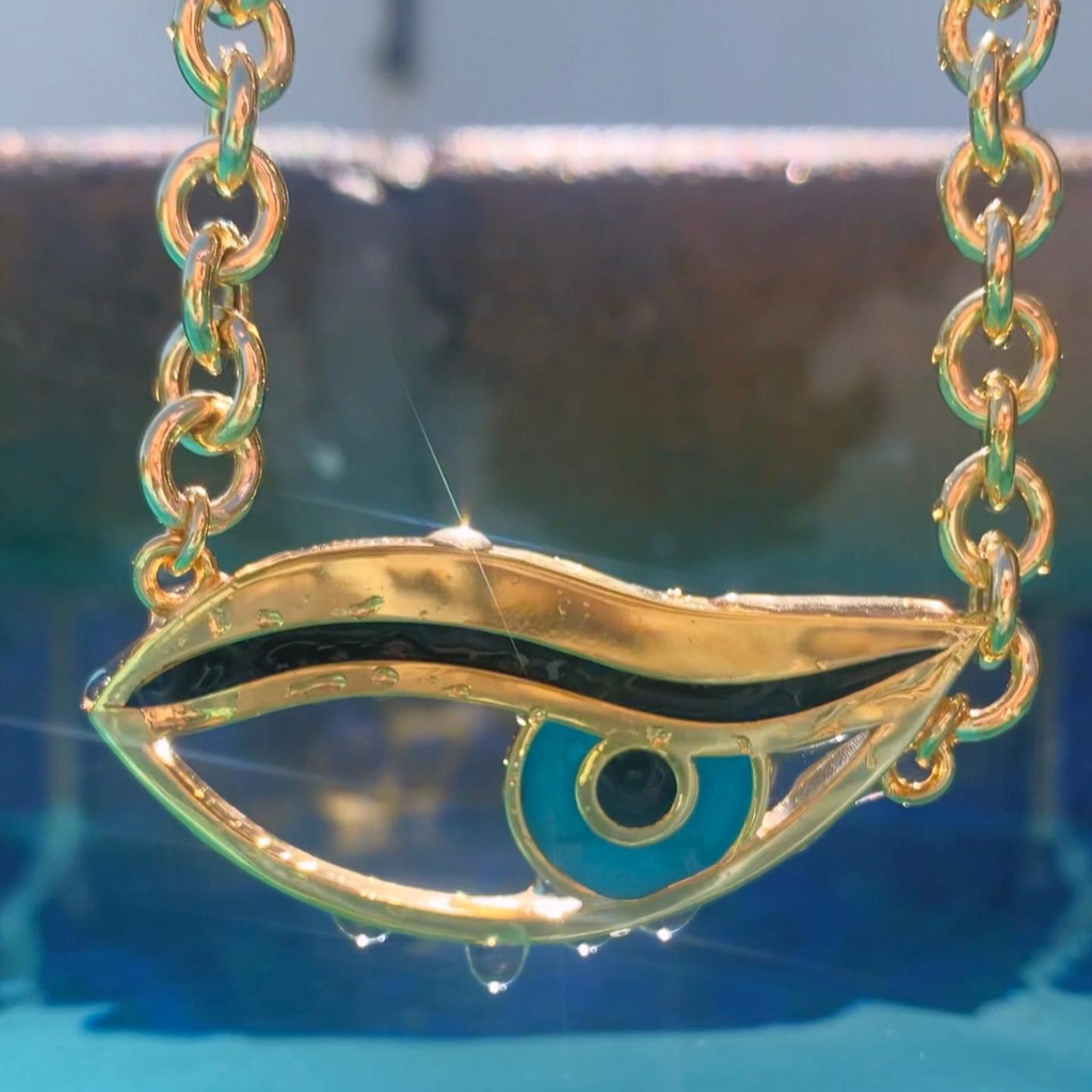 Evil Side Eye- XL sterling silver necklace