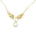 The Guardian Necklace- Green amethyst and diamond necklace