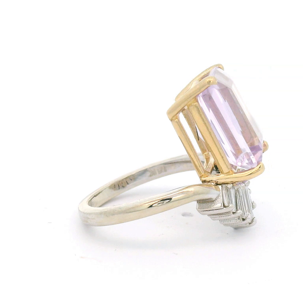 Pink amethyst and diamond ring