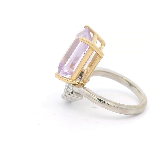 Pink amethyst and diamond ring