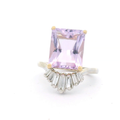 Pink amethyst and diamond ring