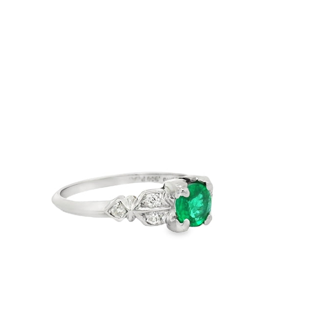 Vintage Emerald and diamond ring