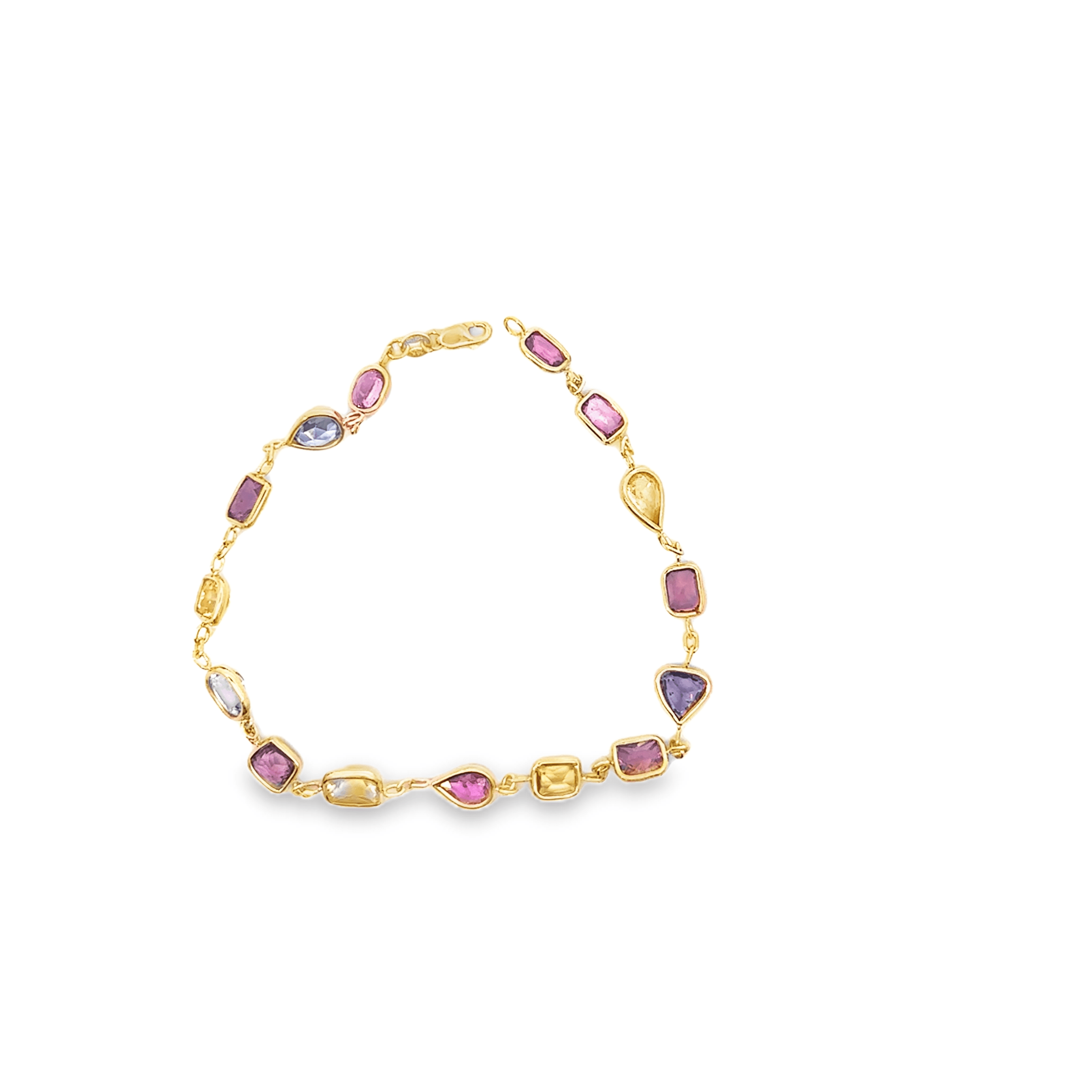 Mix color sapphire bracelet- pinks