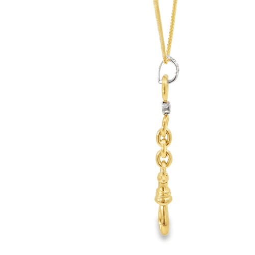 14 Karat yellow gold vintage Dog Clip Clasp Charm Holder Necklace