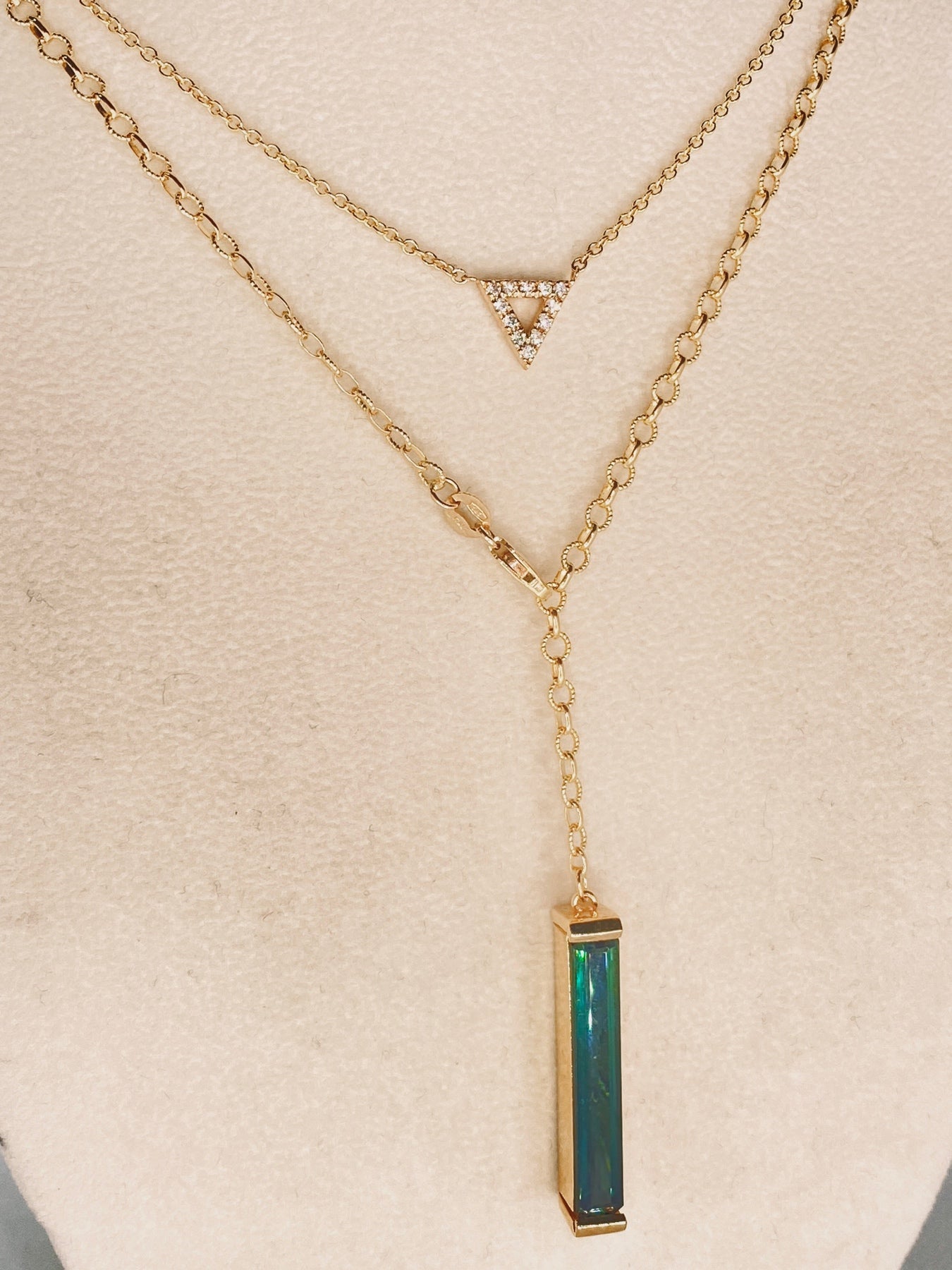 Diamond Triangle Mini "Strength" Necklace