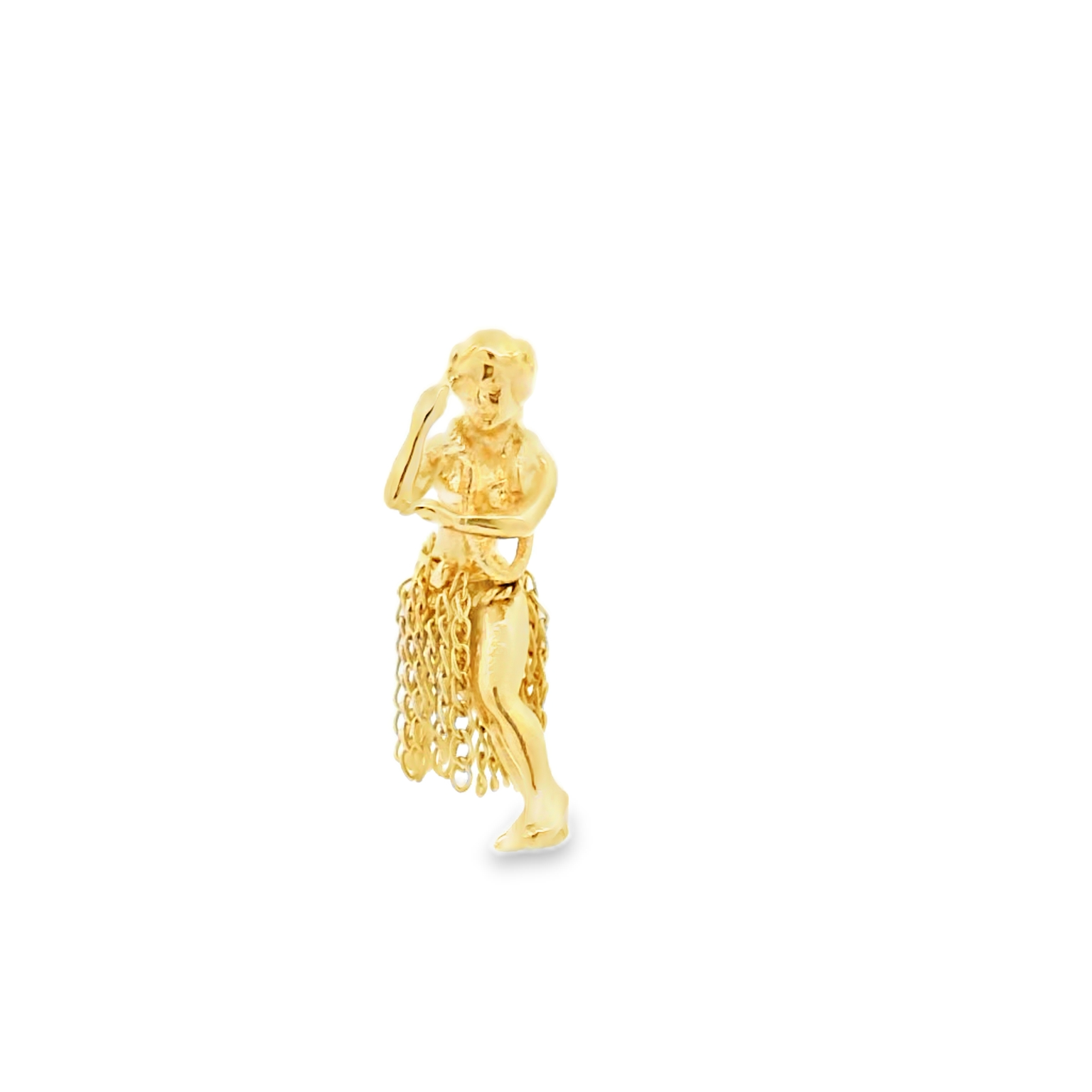 Hula dancer gold charm