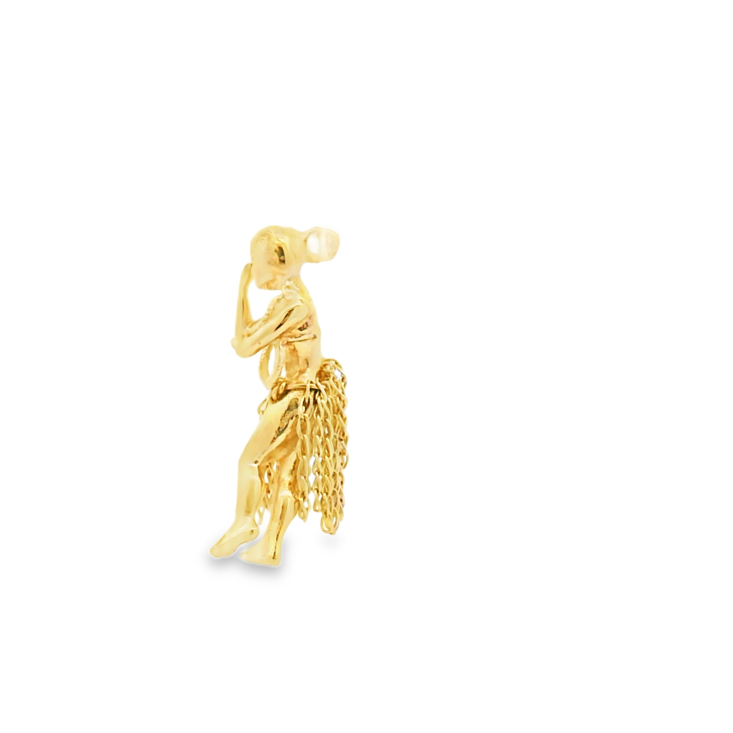 Hula dancer gold charm