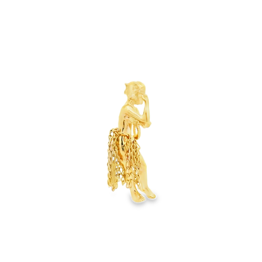 Hula dancer gold charm