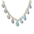 Opal and Gold Paperclip necklace