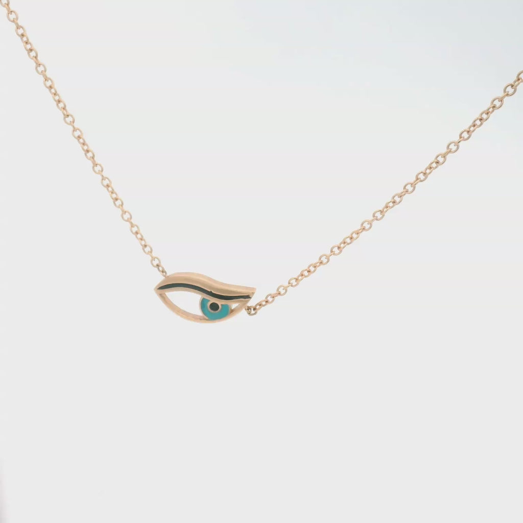 Evil Side Eye Gold Necklace