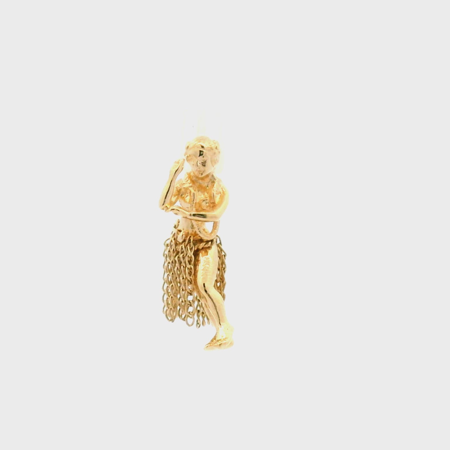 Hula dancer gold charm
