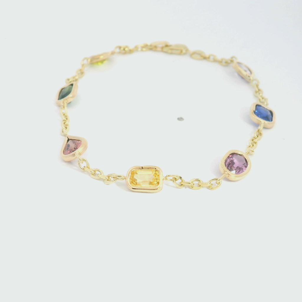 Mix color sapphire bracelet